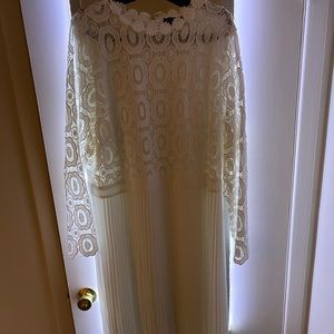 Eloquii white long sleeve lace maxi dress